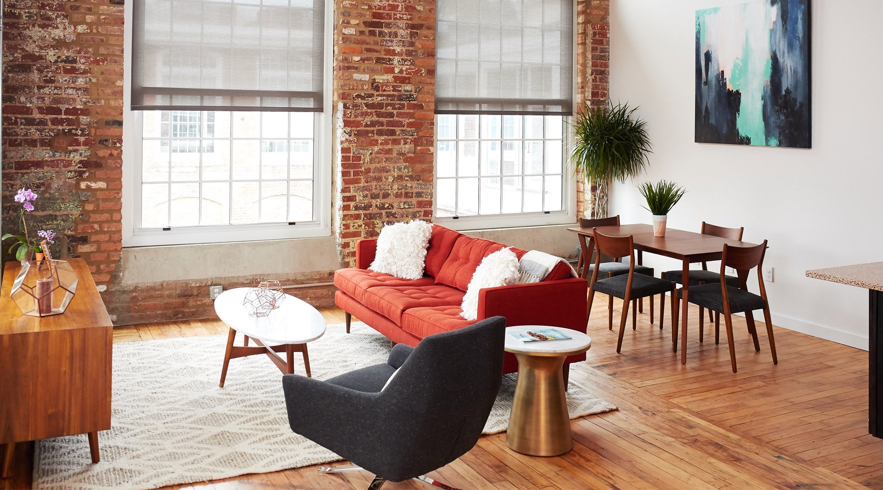 Living Room Well lit cozy living room